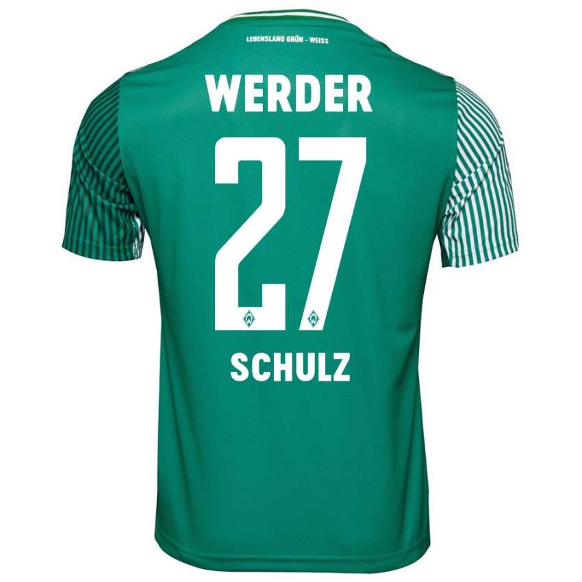 Bambino Maglia Ole Schulz #27 Verde Kit Gara Home 2023/24 Maglietta