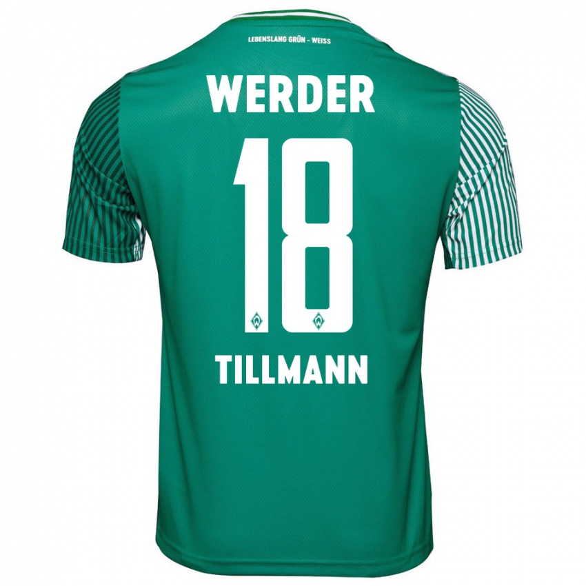 Bambino Maglia Felix Tillmann #18 Verde Kit Gara Home 2023/24 Maglietta