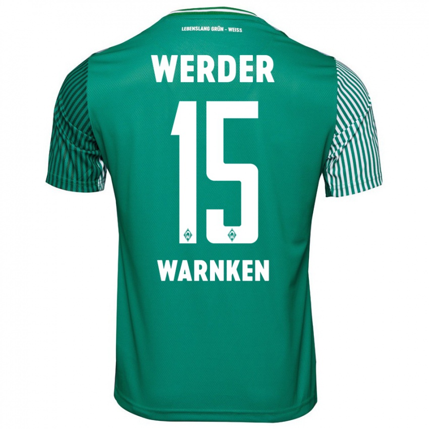 Bambino Maglia Jannes Warnken #15 Verde Kit Gara Home 2023/24 Maglietta