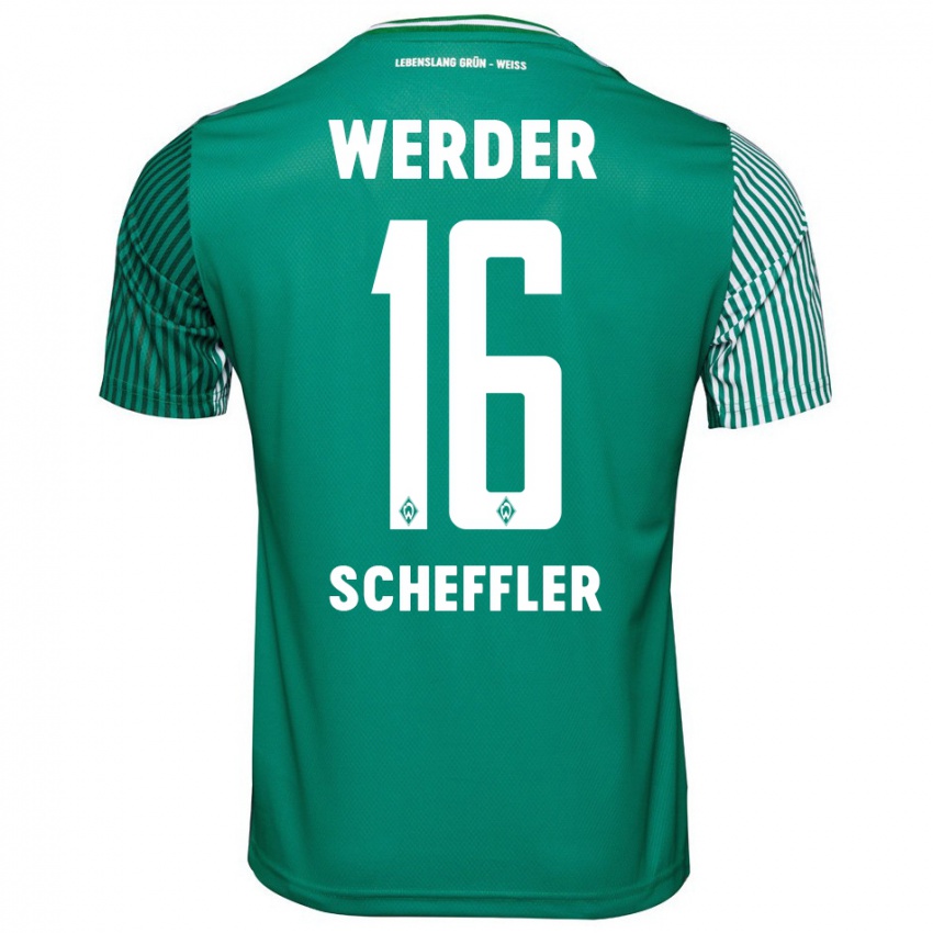 Bambino Maglia Ian Scheffler #16 Verde Kit Gara Home 2023/24 Maglietta