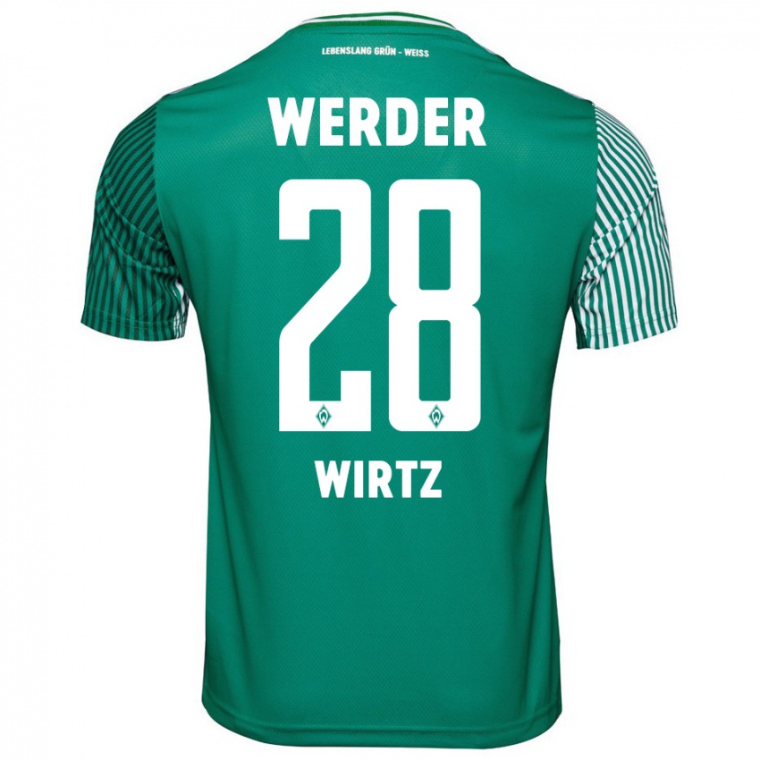 Bambino Maglia Juliane Wirtz #28 Verde Kit Gara Home 2023/24 Maglietta