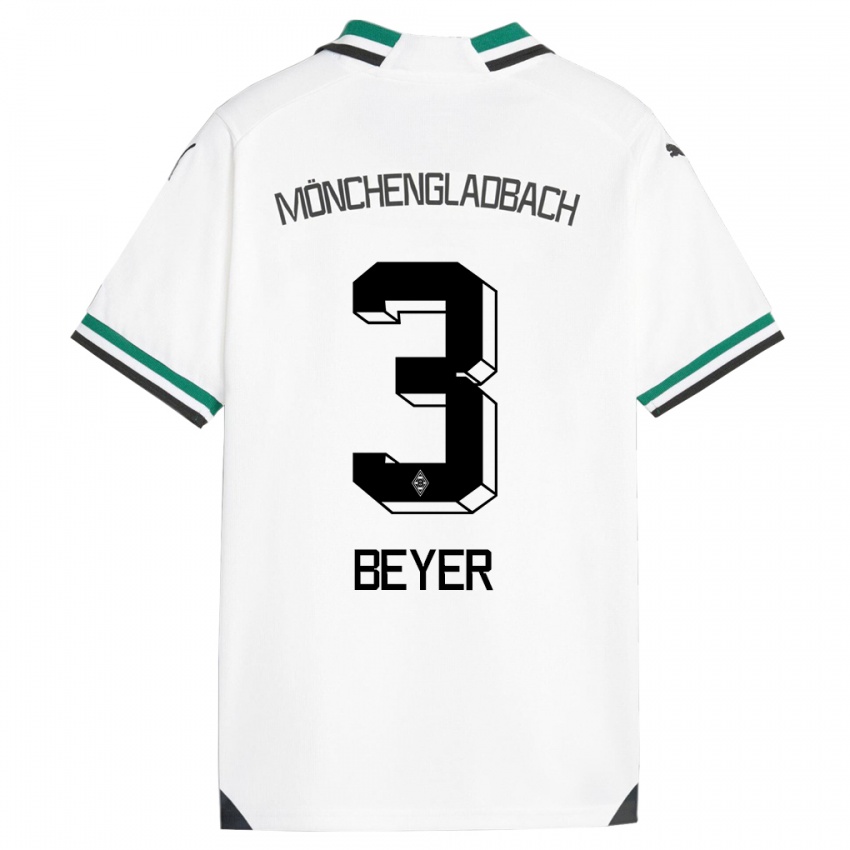 Bambino Maglia Pia Beyer #3 Bianco Verde Kit Gara Home 2023/24 Maglietta