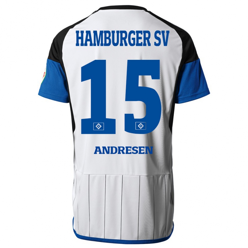 Bambino Maglia Bent Andresen #15 Bianco Kit Gara Home 2023/24 Maglietta