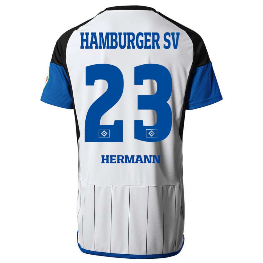 Bambino Maglia Hannes Hermann #23 Bianco Kit Gara Home 2023/24 Maglietta