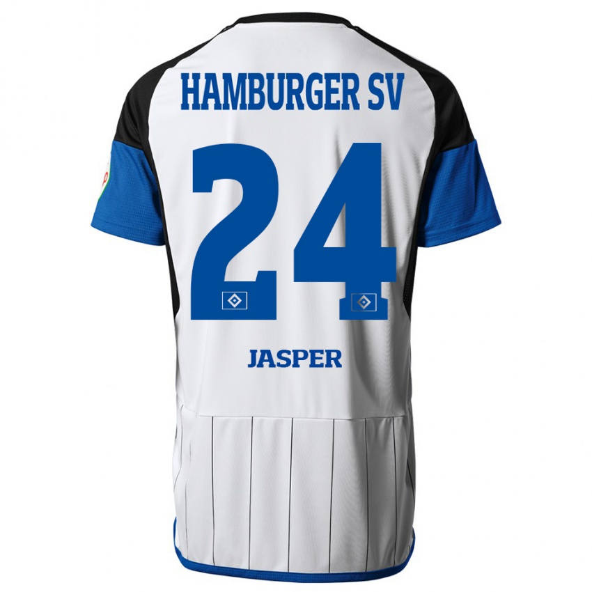 Bambino Maglia Jan-Lukas Jasper #24 Bianco Kit Gara Home 2023/24 Maglietta