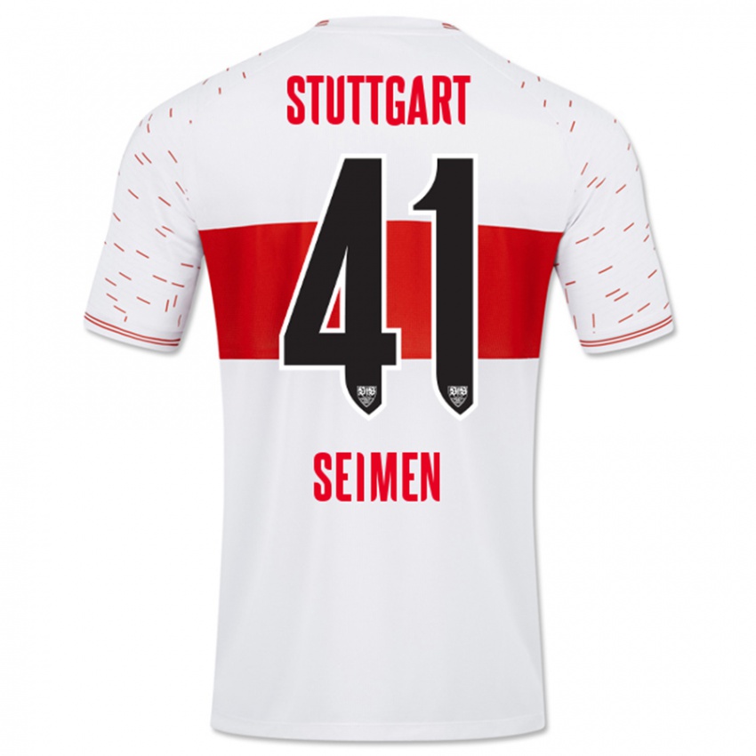 Bambino Maglia Dennis Seimen #41 Bianco Kit Gara Home 2023/24 Maglietta