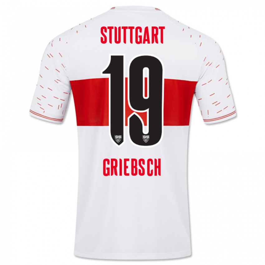 Bambino Maglia Lukas Griebsch #19 Bianco Kit Gara Home 2023/24 Maglietta