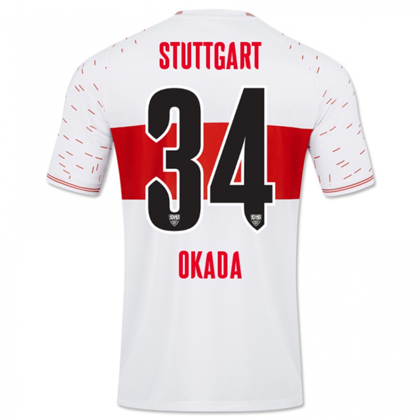 Bambino Maglia Rei Okada #34 Bianco Kit Gara Home 2023/24 Maglietta