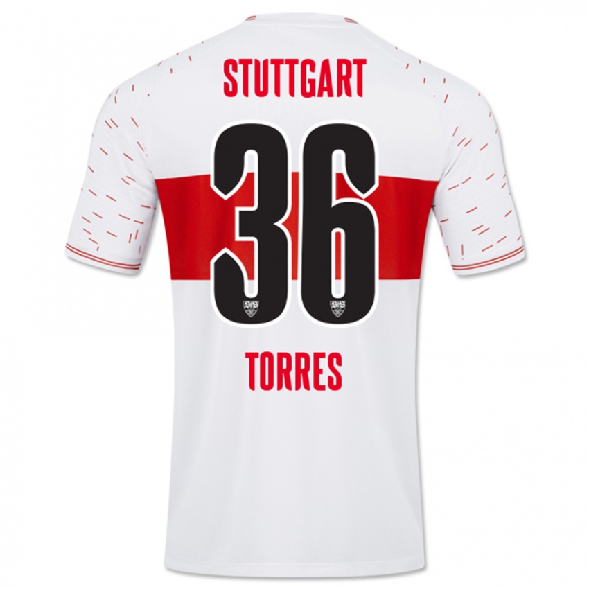 Bambino Maglia Yohann Torres #36 Bianco Kit Gara Home 2023/24 Maglietta