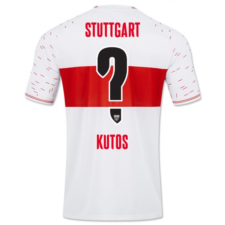 Bambino Maglia Nino Kutos #0 Bianco Kit Gara Home 2023/24 Maglietta