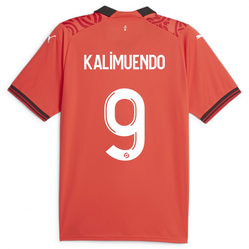 Bambino Maglia Arnaud Kalimuendo #9 Rosso Kit Gara Home 2023/24 Maglietta