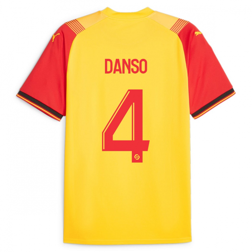 Bambino Maglia Kevin Danso #4 Giallo Kit Gara Home 2023/24 Maglietta