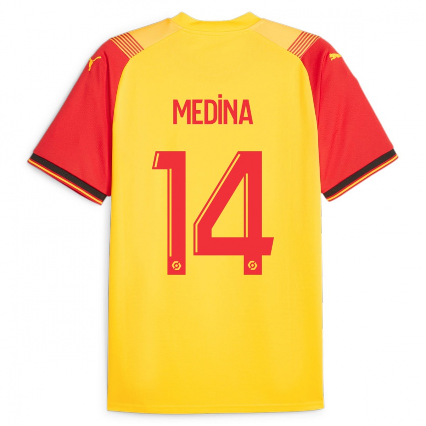 Bambino Maglia Facundo Medina #14 Giallo Kit Gara Home 2023/24 Maglietta