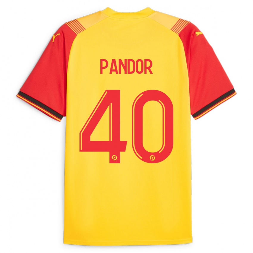 Bambino Maglia Yannick Pandor #40 Giallo Kit Gara Home 2023/24 Maglietta