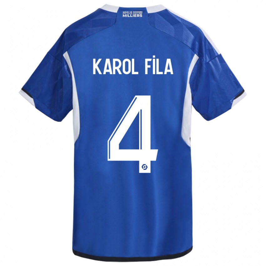 Bambino Maglia Karol Fila #4 Blu Kit Gara Home 2023/24 Maglietta