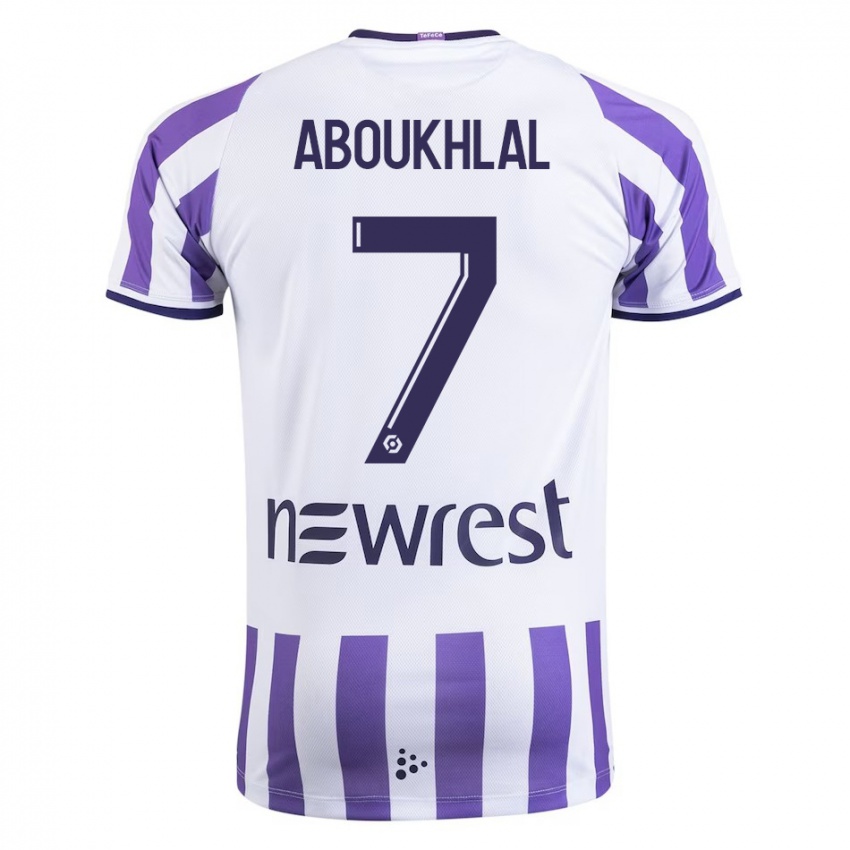 Bambino Maglia Zakaria Aboukhlal #7 Bianco Kit Gara Home 2023/24 Maglietta