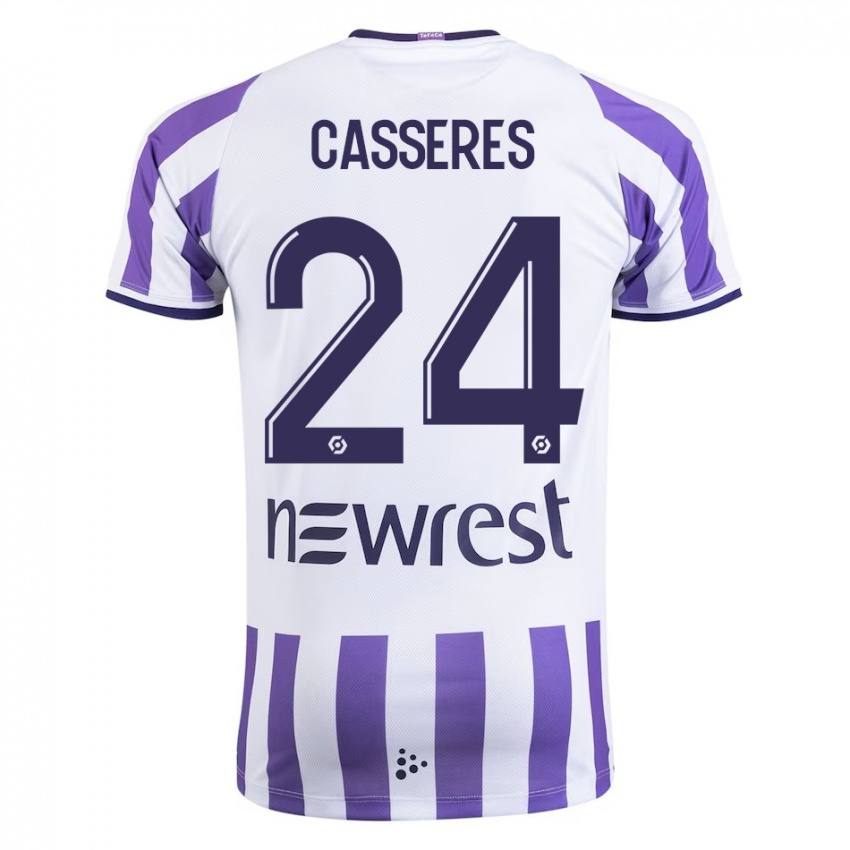 Bambino Maglia Cristian Cásseres Jr. #24 Bianco Kit Gara Home 2023/24 Maglietta