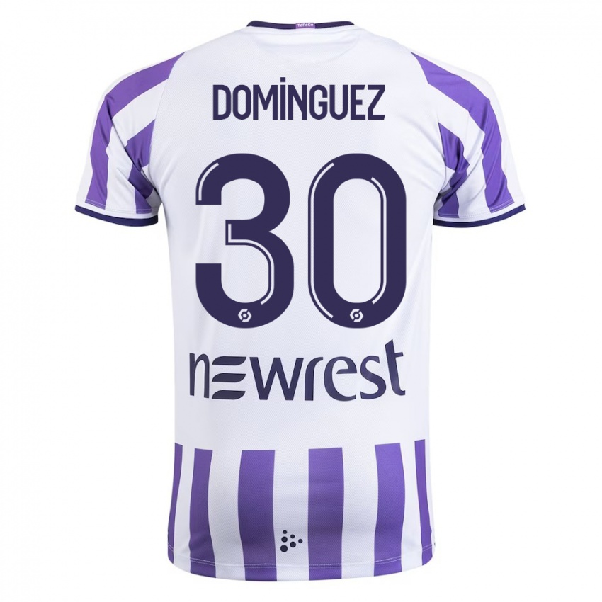 Bambino Maglia Álex Domínguez #30 Bianco Kit Gara Home 2023/24 Maglietta