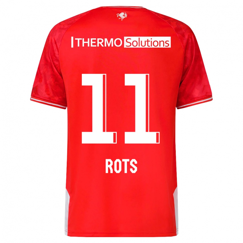 Bambino Maglia Daan Rots #11 Rosso Kit Gara Home 2023/24 Maglietta