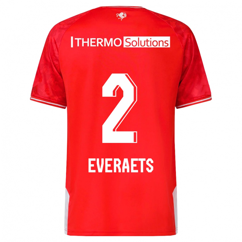 Bambino Maglia Kim Everaets #2 Rosso Kit Gara Home 2023/24 Maglietta