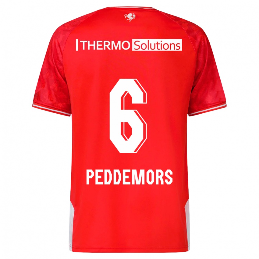 Bambino Maglia Ella Peddemors #6 Rosso Kit Gara Home 2023/24 Maglietta