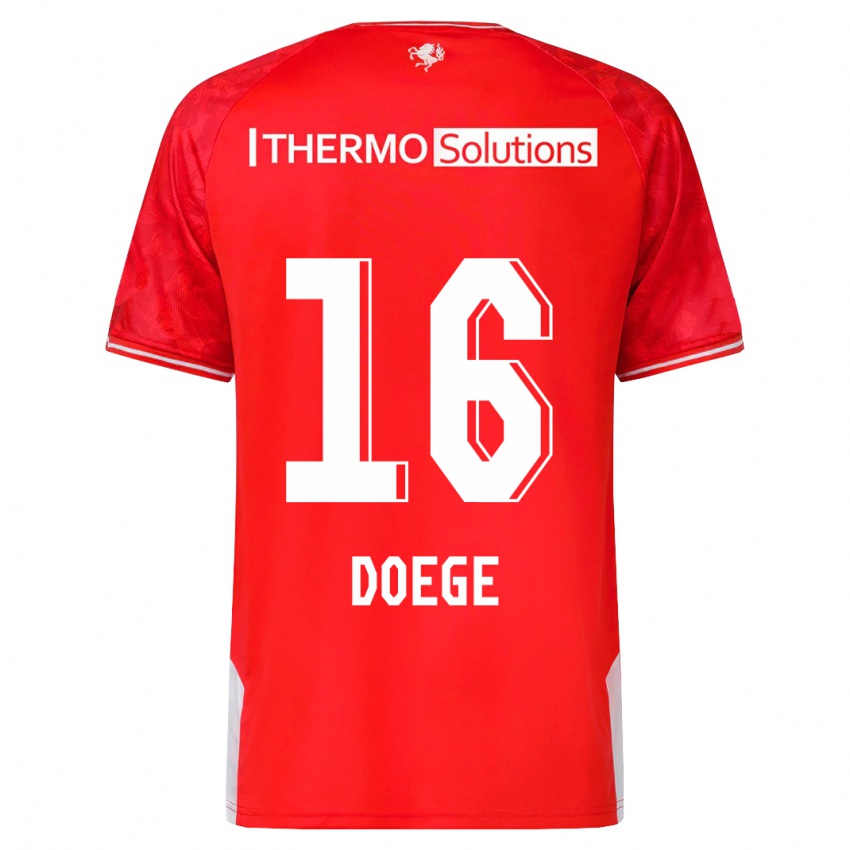 Bambino Maglia Leonie Doege #16 Rosso Kit Gara Home 2023/24 Maglietta