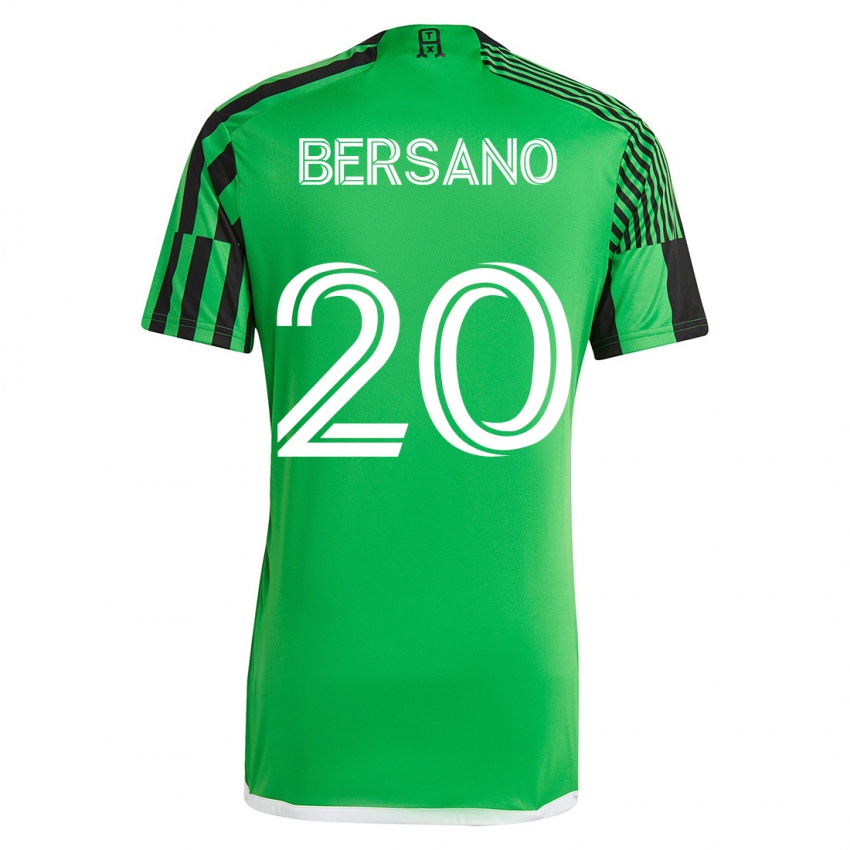 Bambino Maglia Matt Bersano #20 Verde Nero Kit Gara Home 2023/24 Maglietta