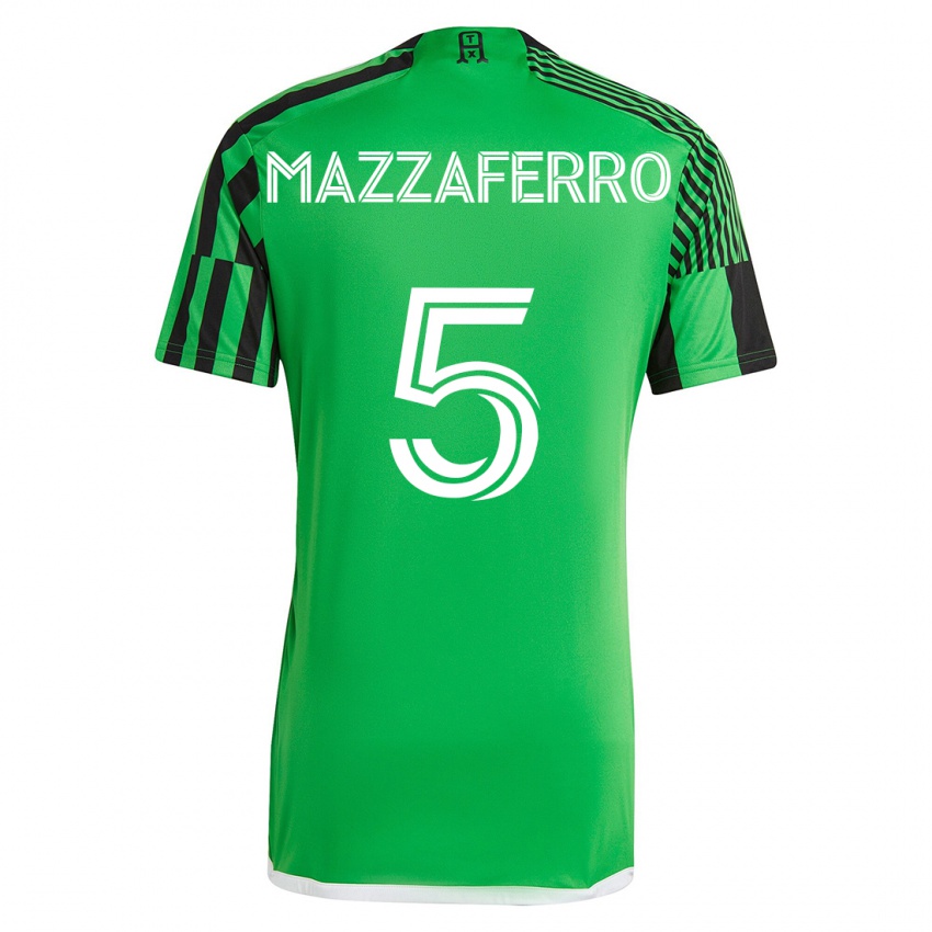Bambino Maglia Salvatore Mazzaferro #5 Verde Nero Kit Gara Home 2023/24 Maglietta