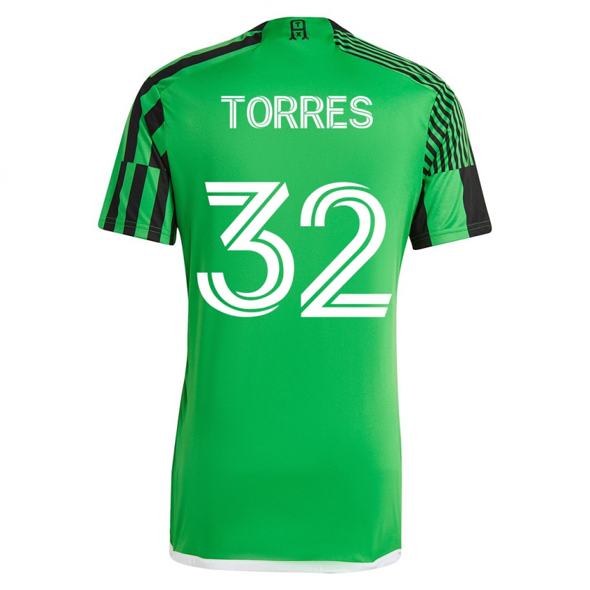 Bambino Maglia Ervin Torres #32 Verde Nero Kit Gara Home 2023/24 Maglietta