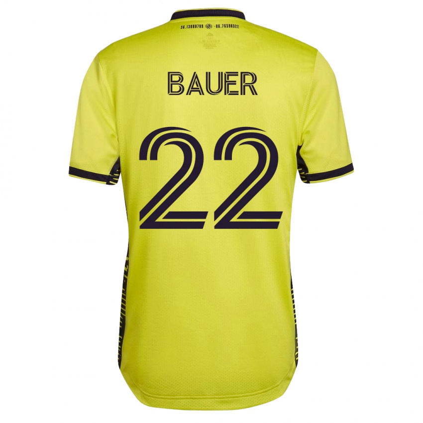 Bambino Maglia Josh Bauer #22 Giallo Kit Gara Home 2023/24 Maglietta