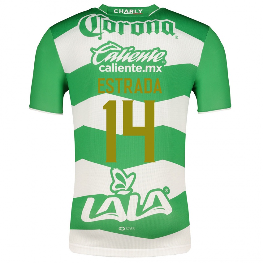 Bambino Maglia Katia Estrada #14 Verde Kit Gara Home 2023/24 Maglietta