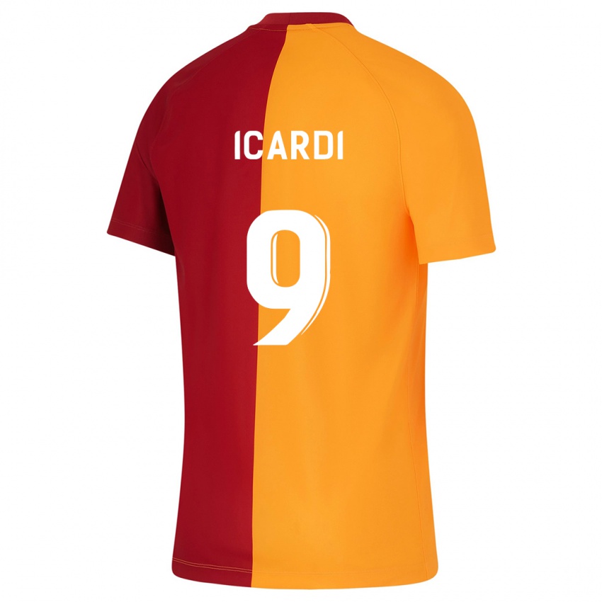 Bambino Maglia Mauro Icardi #9 Arancia Kit Gara Home 2023/24 Maglietta