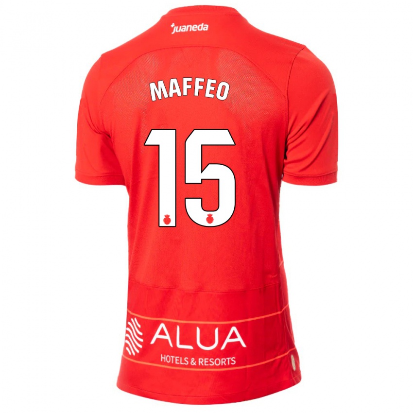 Bambino Maglia Pablo Maffeo #15 Rosso Kit Gara Home 2023/24 Maglietta