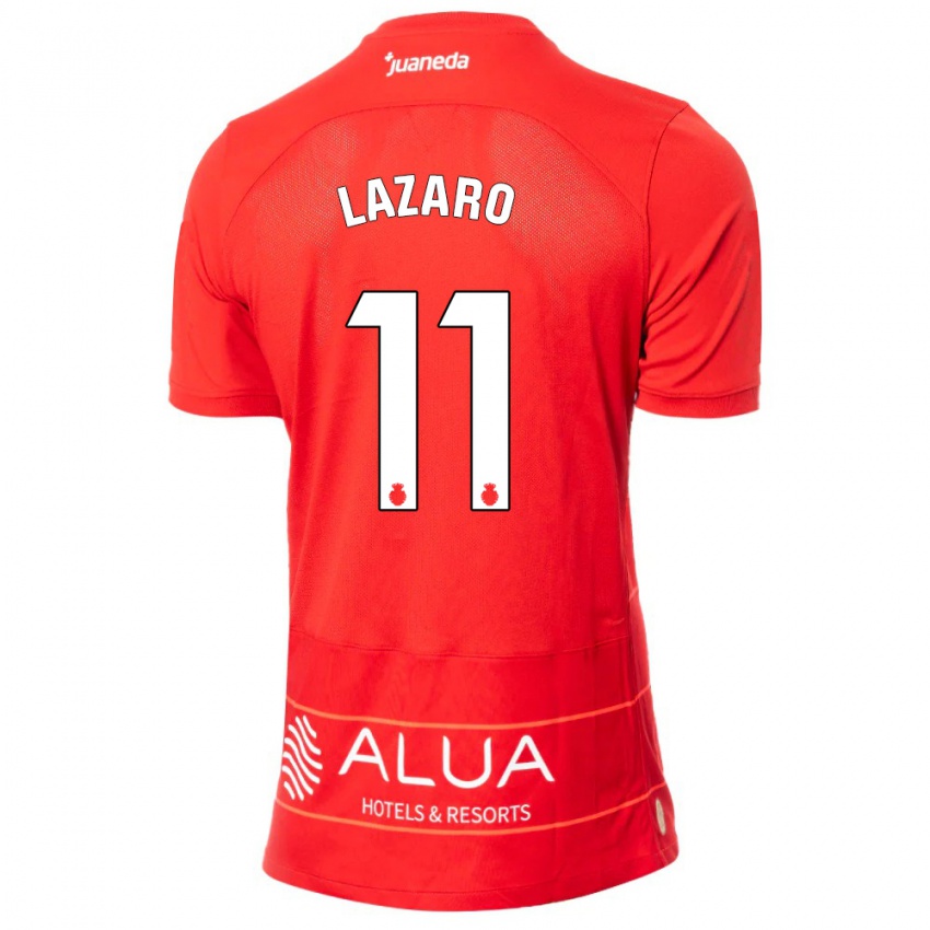 Bambino Maglia Victor Lázaro #11 Rosso Kit Gara Home 2023/24 Maglietta