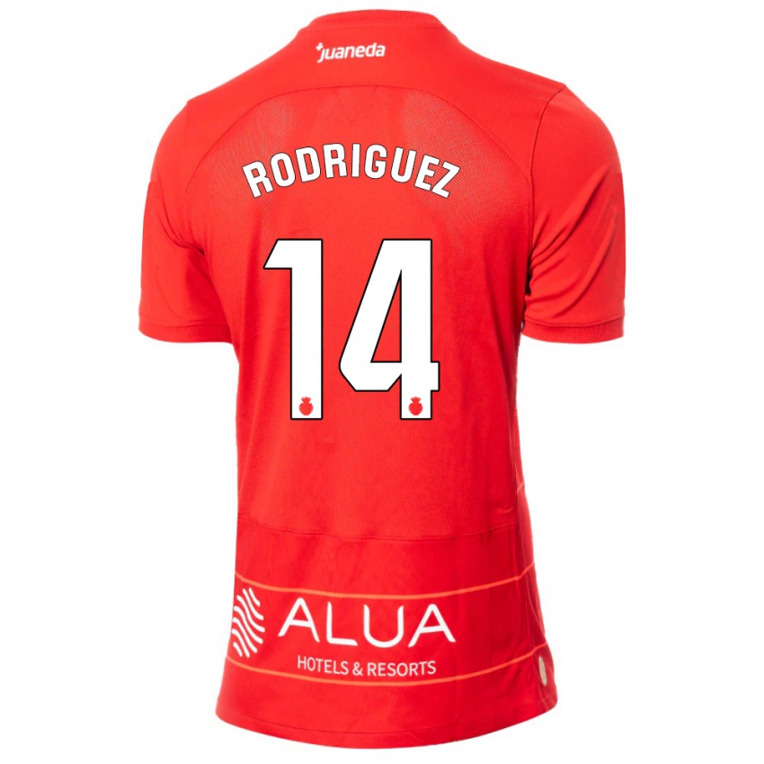 Bambino Maglia Diego Rodríguez #14 Rosso Kit Gara Home 2023/24 Maglietta