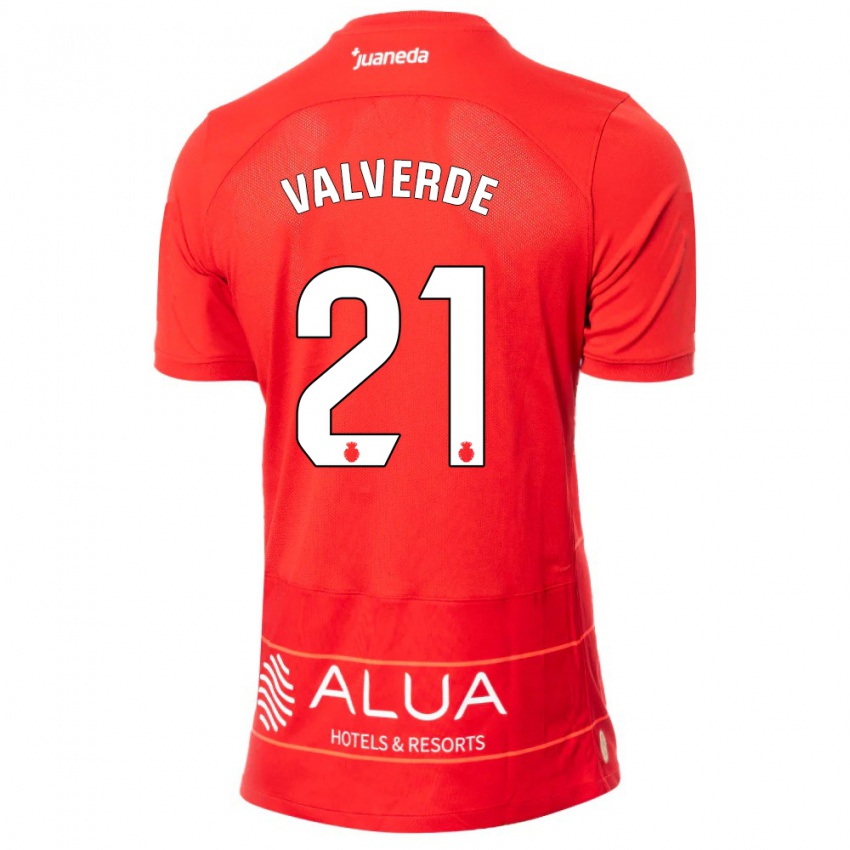 Bambino Maglia David Valverde #21 Rosso Kit Gara Home 2023/24 Maglietta