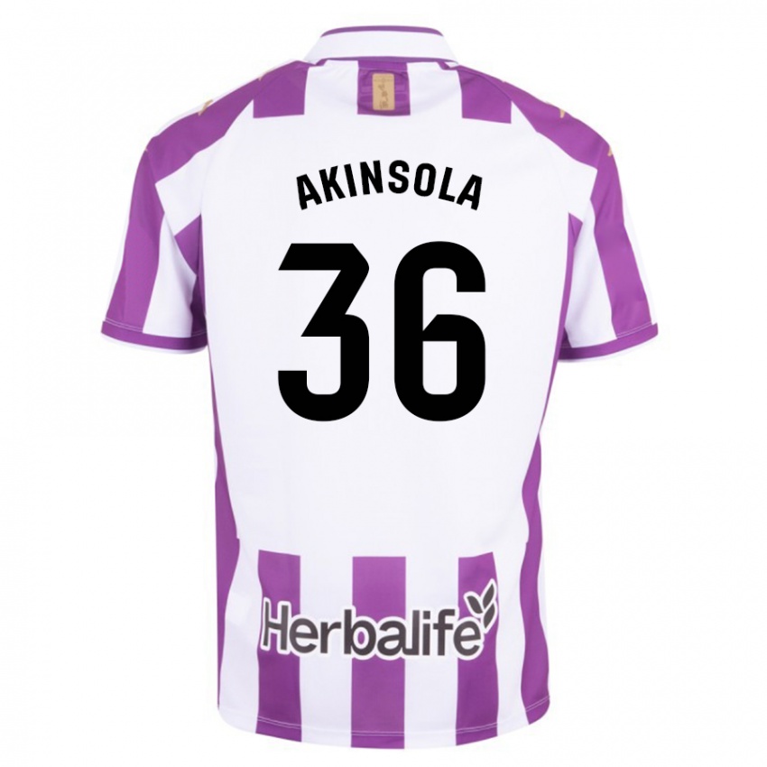 Bambino Maglia Tunde Akinsola #36 Porpora Kit Gara Home 2023/24 Maglietta