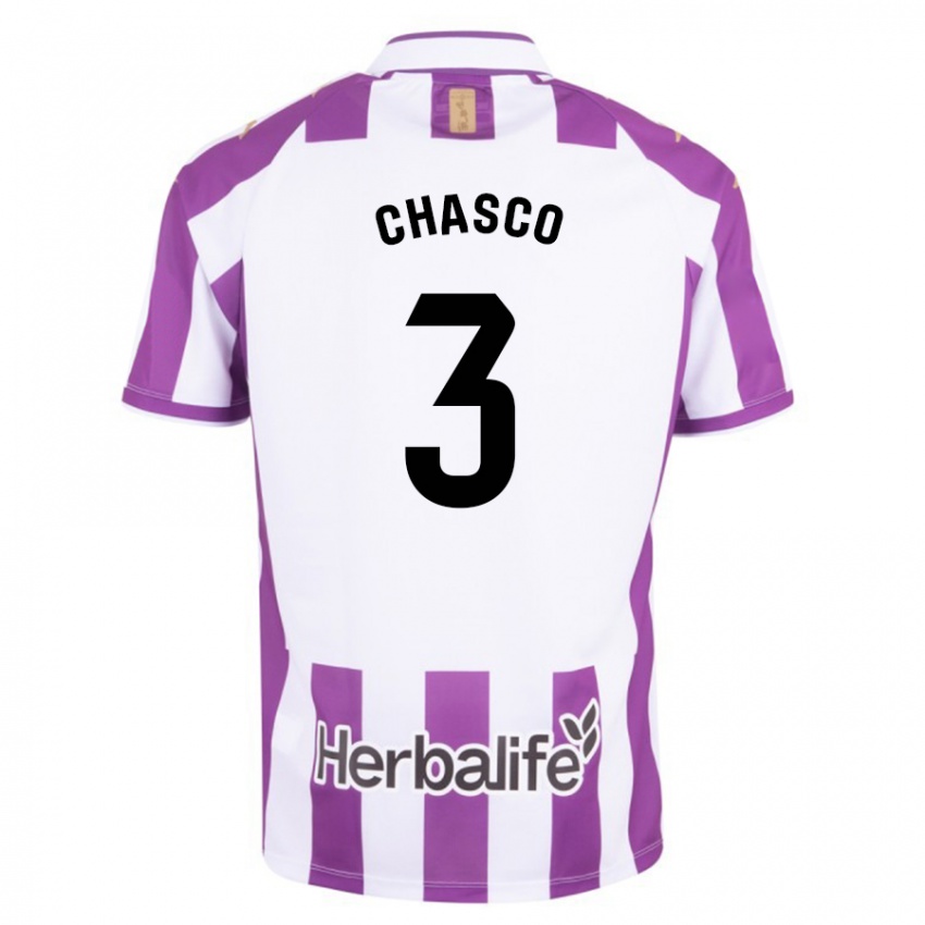 Bambino Maglia Raúl Chasco #3 Porpora Kit Gara Home 2023/24 Maglietta