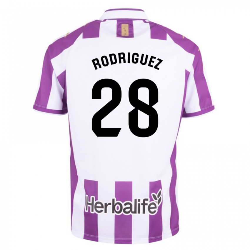 Bambino Maglia Yago Rodríguez #28 Porpora Kit Gara Home 2023/24 Maglietta