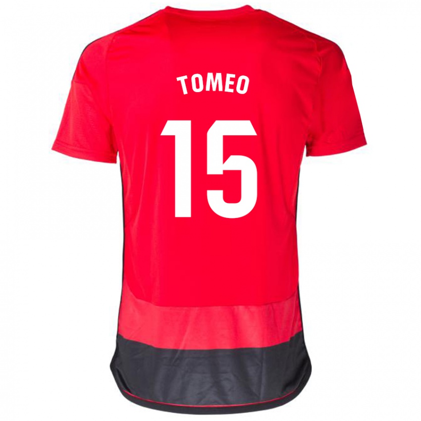 Bambino Maglia Pablo Tomeo #15 Rosso Nero Kit Gara Home 2023/24 Maglietta