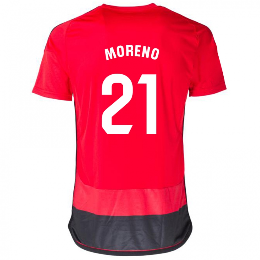 Bambino Maglia Diego Moreno #21 Rosso Nero Kit Gara Home 2023/24 Maglietta