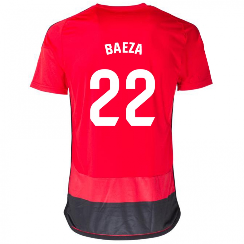 Bambino Maglia Miguel Baeza #22 Rosso Nero Kit Gara Home 2023/24 Maglietta