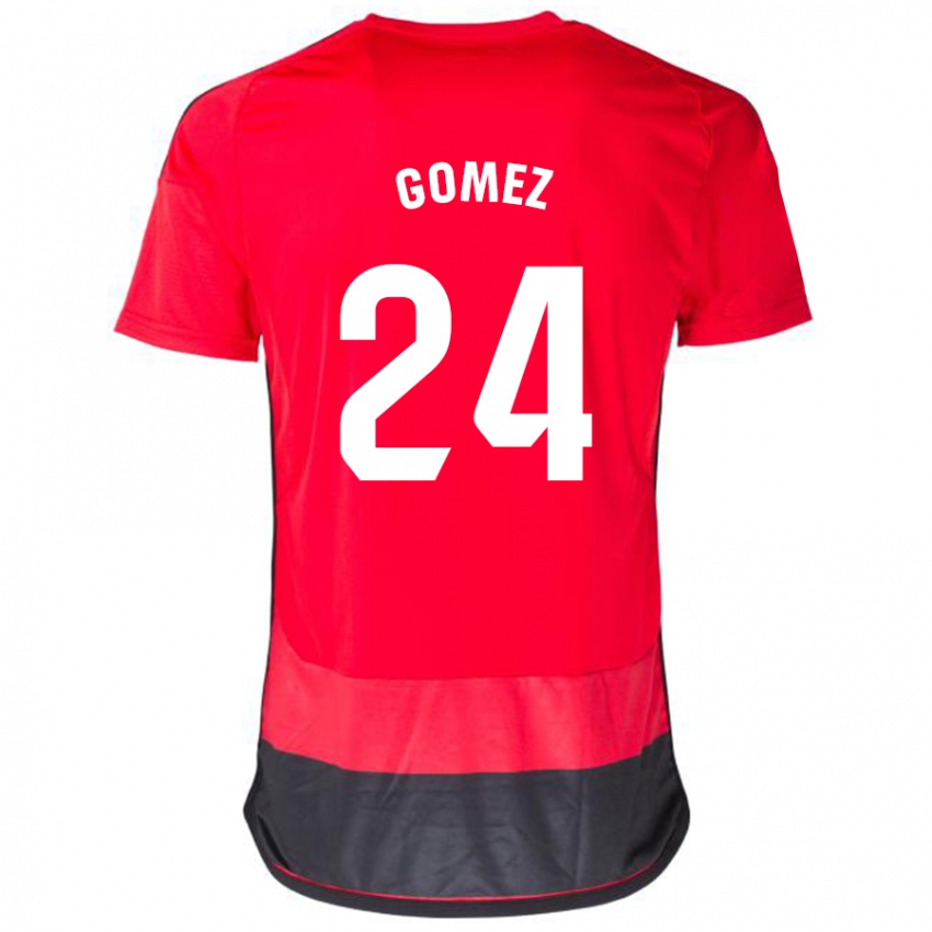 Bambino Maglia Jonathan Gómez #24 Rosso Nero Kit Gara Home 2023/24 Maglietta