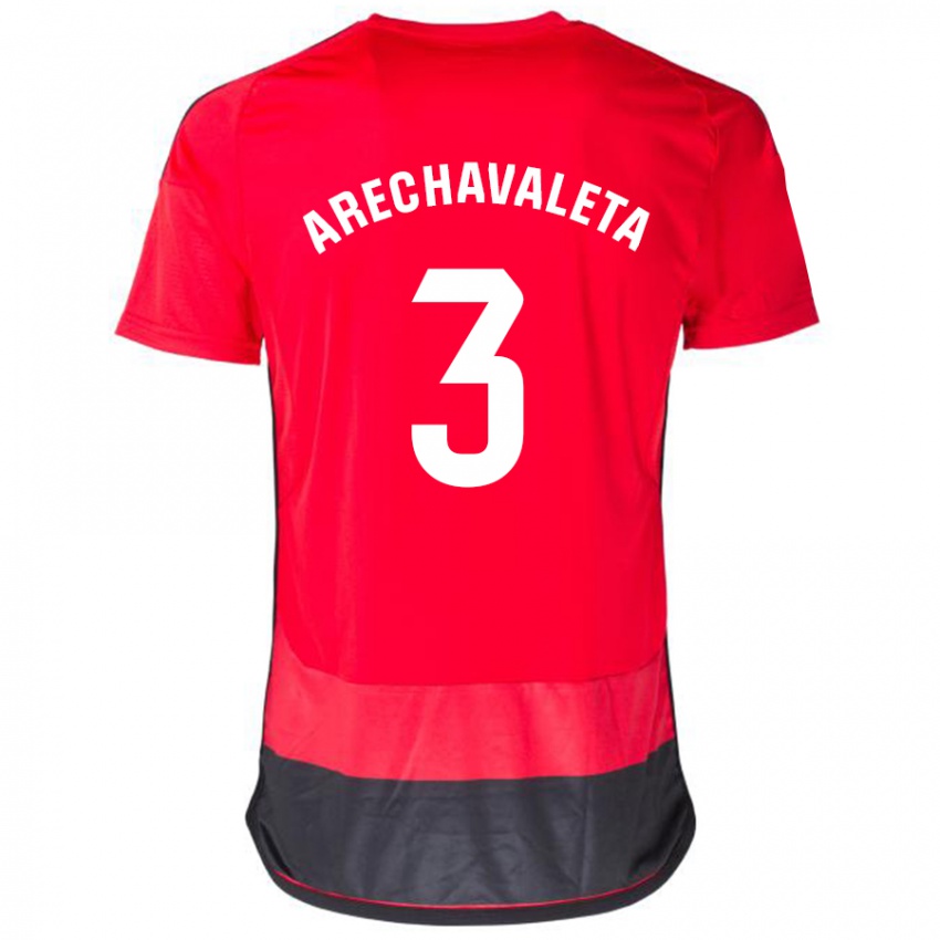 Bambino Maglia Jorge Arechavaleta #3 Rosso Nero Kit Gara Home 2023/24 Maglietta