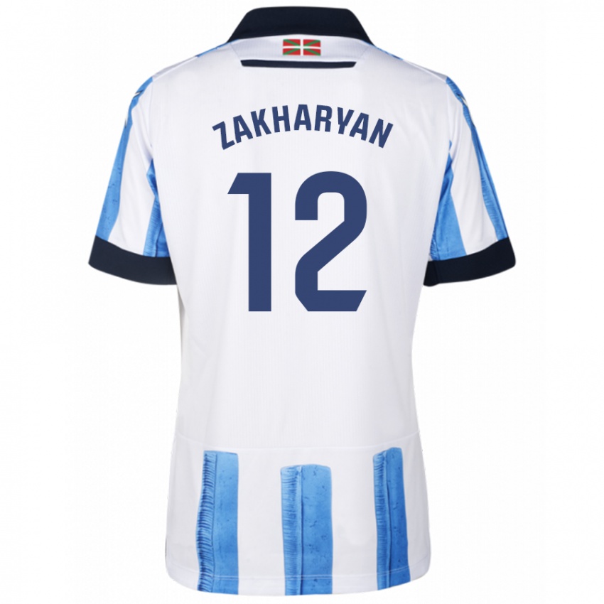 Bambino Maglia Arsen Zakharyan #12 Blu Bianco Kit Gara Home 2023/24 Maglietta