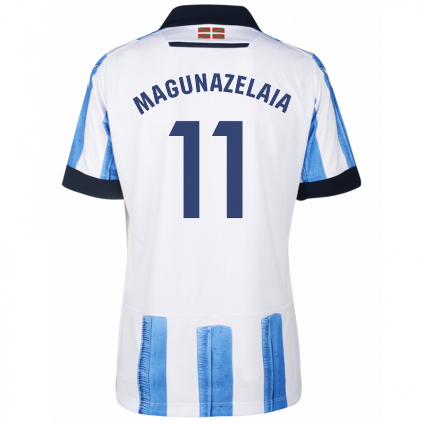 Bambino Maglia Jon Magunazelaia #11 Blu Bianco Kit Gara Home 2023/24 Maglietta