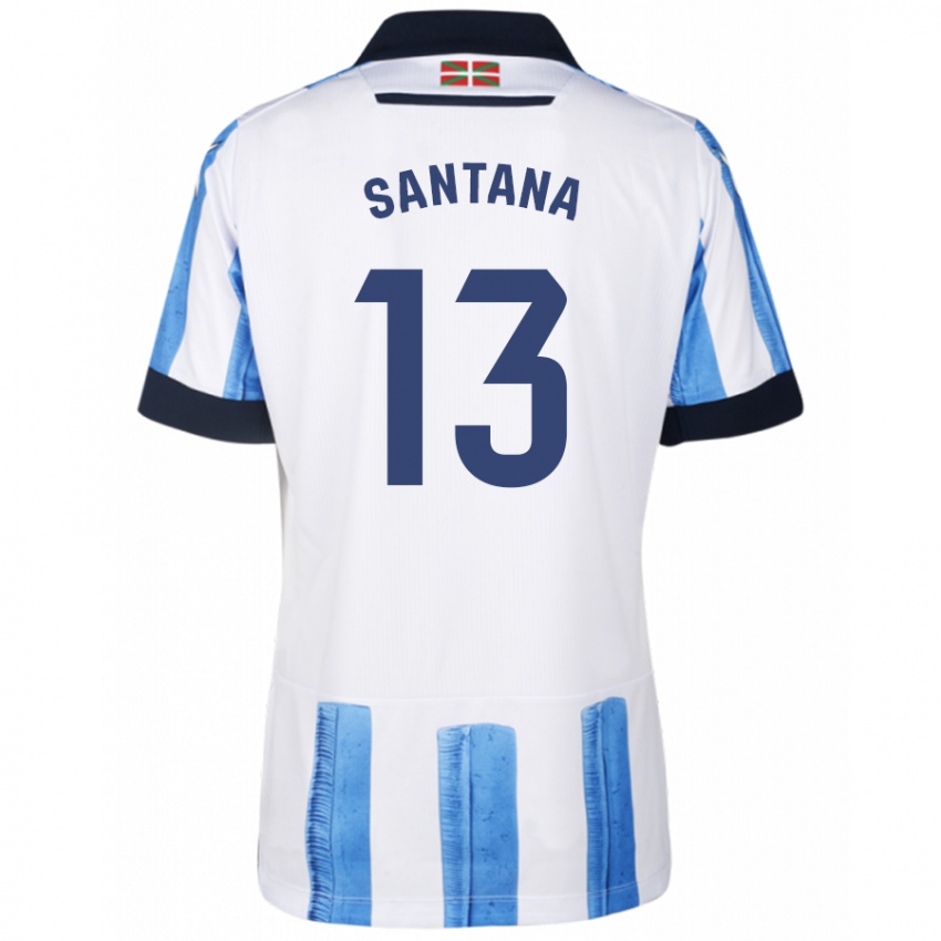 Bambino Maglia Olatz Santana #13 Blu Bianco Kit Gara Home 2023/24 Maglietta