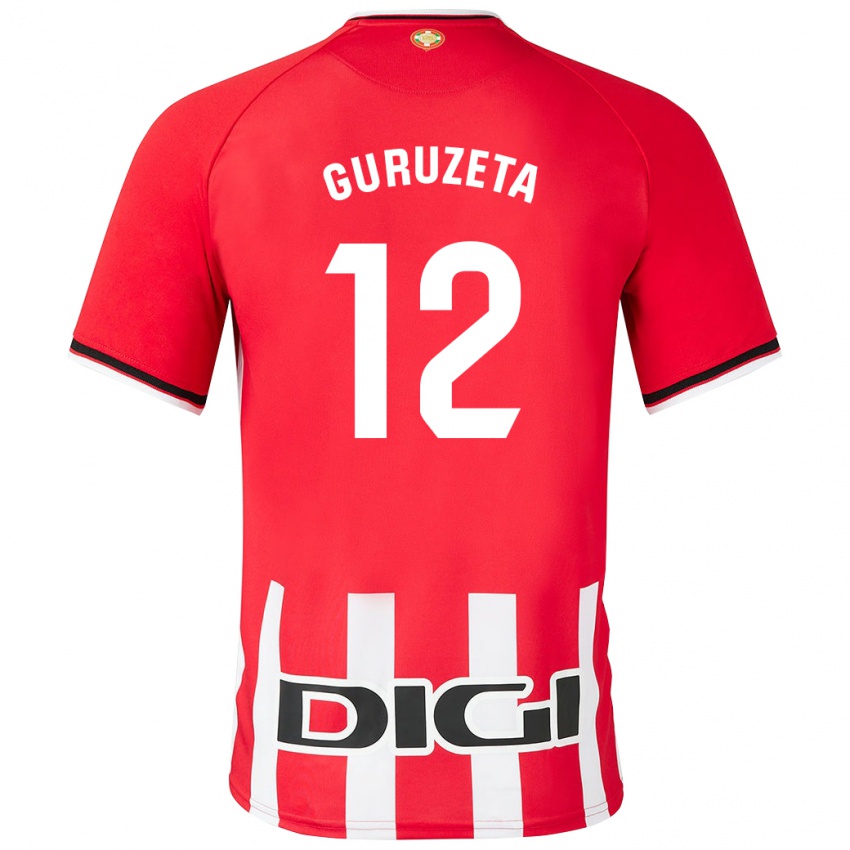 Bambino Maglia Gorka Guruzeta #12 Rosso Kit Gara Home 2023/24 Maglietta