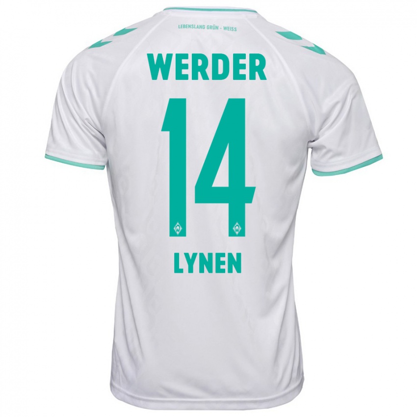 Bambino Maglia Senne Lynen #14 Bianco Kit Gara Away 2023/24 Maglietta