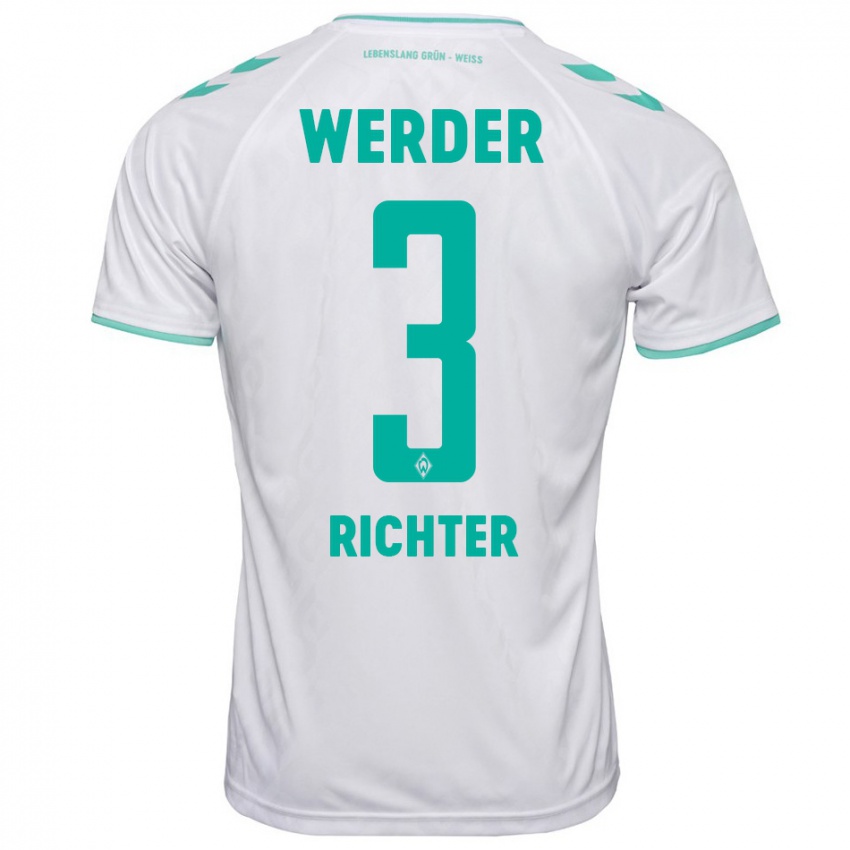 Bambino Maglia Mathis Richter #3 Bianco Kit Gara Away 2023/24 Maglietta